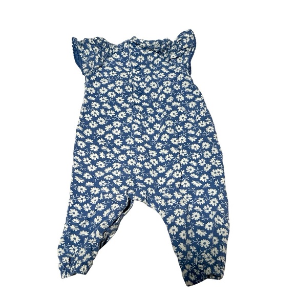 Carters Blue Floral Baby long sleeve Romper size 3 mo - Picture 3 of 4